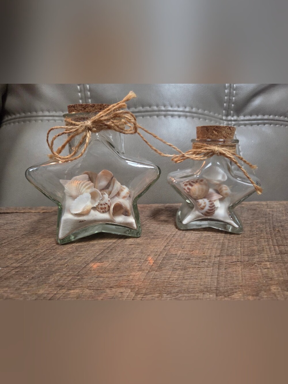 Midwest CBK Inspired Home Star Glass Beach Sand Shell Jars Set of 2 ~ B1M